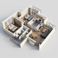 Floor plan of 2 BHK 650 Sq. Ft. Apartment in Arihant Aspire, Navi Mumbai