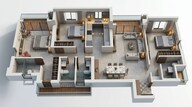Floor plan of 3 BHK 957 Sq. Ft. Apartment in Kalpataru Immensa G, Thane