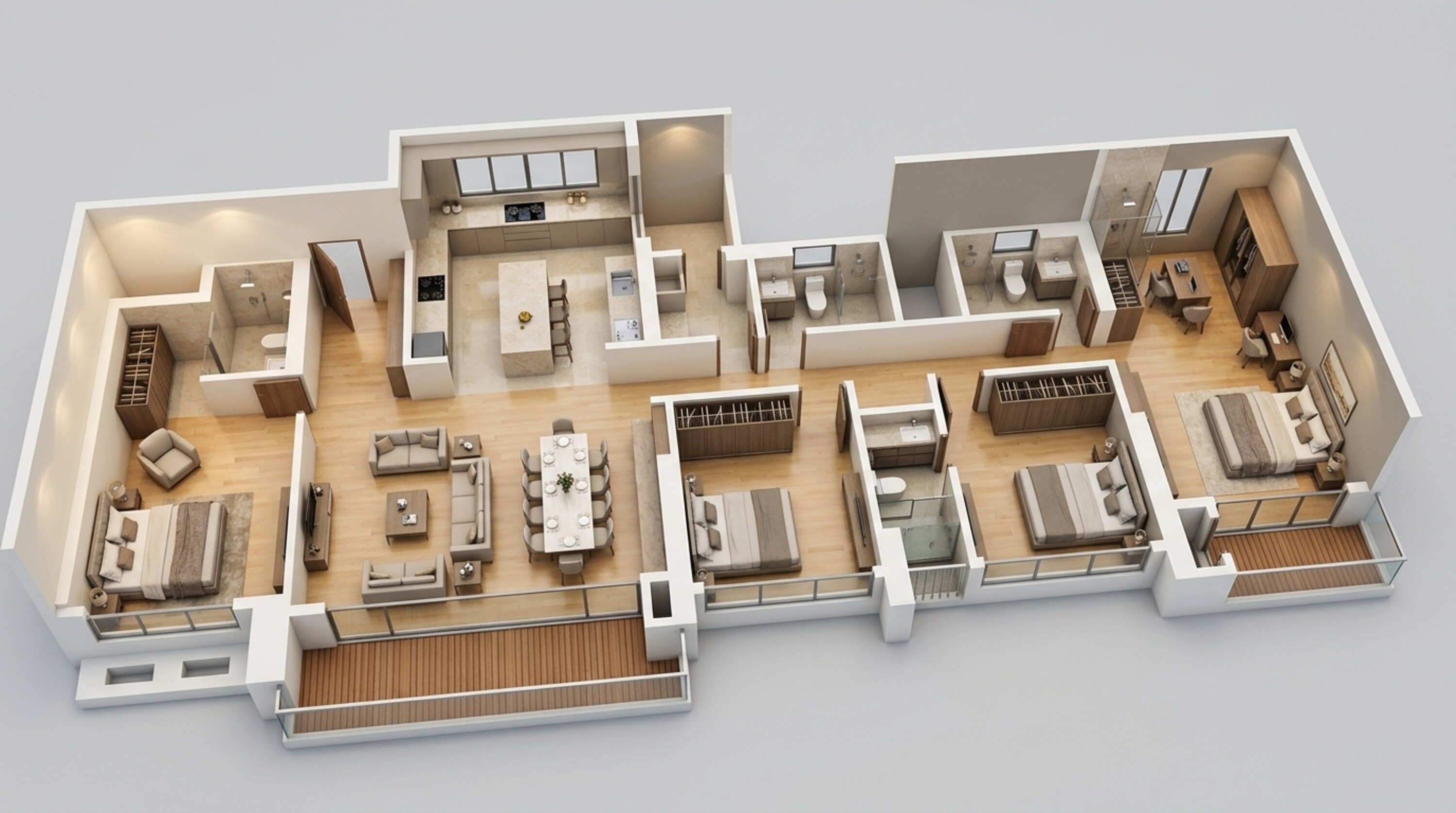 Floor plan of 4 BHK 1753 Sq. Ft. Apartment in Kalpataru Immensa G, Thane
