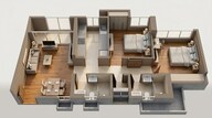 Floor plan of 2 BHK 598 Sq. Ft. Apartment in Kalpataru Immensa H, Thane