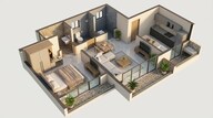 Floor plan of 1 BHK 439 Sq. Ft. Apartment in Shapoorji Pallonji Joyville Virar Phase 3, Palghar