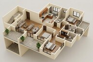 Floor plan of 3 BHK 981 Sq. Ft. Apartment in Kolte Patil 24K Stargaze, Pune