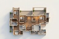 Floor plan of 4 BHK 2010 Sq. Ft. Apartment in Kolte Patil 24K Stargaze, Pune