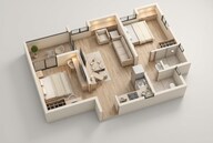 Floor plan of 2 BHK 550 Sq. Ft. Apartment in Rohan Anand Phase 2, Pune