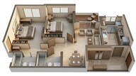 Floor plan of 2 BHK 902 Sq. Ft. Apartment in Lodha Kolshet, Thane