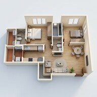 Floor plan of 2 BHK 528 Sq. Ft. Apartment in Paradigm Antalya, Mumbai