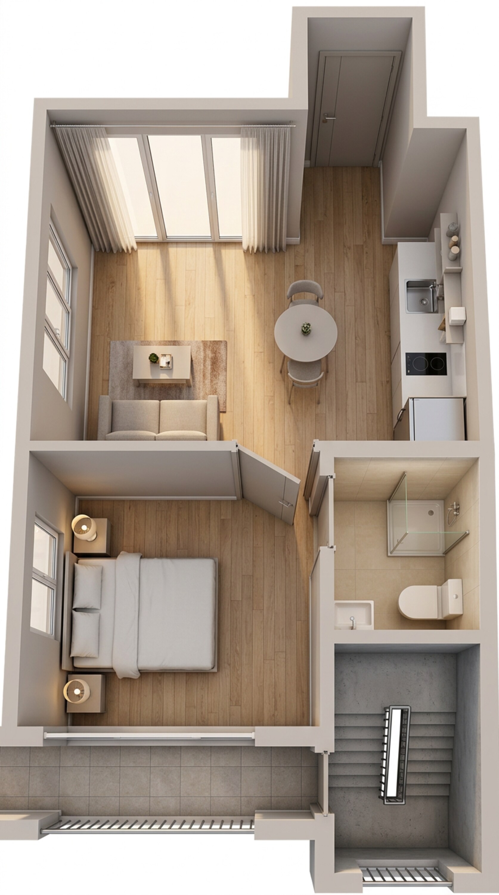 Floor plan of 283 Sq. Ft. Studio in Hiranandani Estate Solitaire C, Thane