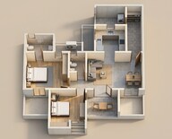 Floor plan of 2 BHK 554 Sq. Ft. Apartment in Yashwin Hinjewadi, Pune