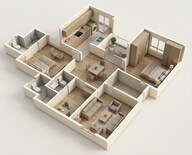 Floor plan of 2 BHK 983 Sq. Ft. Apartment in Assetz Canvas And Cove, Bangalore