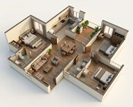 Floor plan of 3 BHK 1165 Sq. Ft. Apartment in Assetz Canvas And Cove, Bangalore