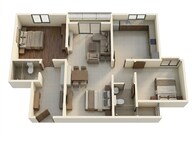 Floor plan of 3 BHK 1401 Sq. Ft. Apartment in Brigade El Dorado Jasper And Iridium, Bangalore