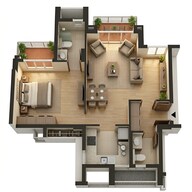Floor plan of 1 BHK 563 Sq. Ft. Apartment in Experion Capital, Lucknow