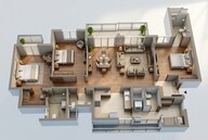 Floor plan of 3 BHK 1198 Sq. Ft. Apartment in Experion Capital, Lucknow