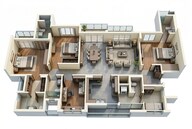Floor plan of 4 BHK 1346 Sq. Ft. Apartment in Experion Capital, Lucknow