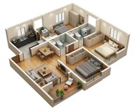 Floor plan of 2 BHK 726 Sq. Ft. Apartment in Shapoorji Pallonji Joyville Hadapsar Annexe, Pune