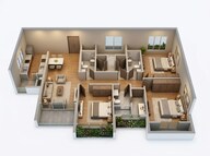 Floor plan of 2 BHK 700 Sq. Ft. Apartment in L&T Seawoods Residences Phase 2, Navi Mumbai