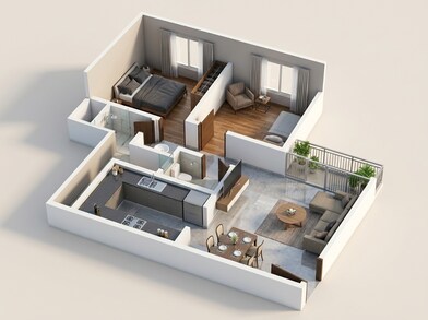Floor plan of 2 BHK 700 Sq. Ft. Apartment in Provident Park One, Bangalore