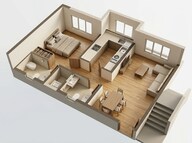 Floor plan of 1 BHK 373 Sq. Ft. Apartment in JP Eminence, Mumbai