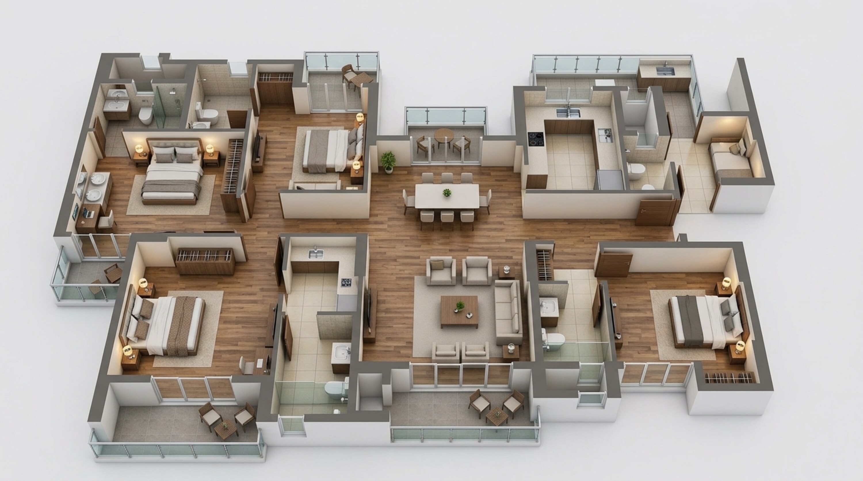 Floor plan of 4 BHK 2692 Sq. Ft. Apartment in Godrej Solitaire, Noida