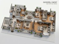 Floor plan of 4 BHK 2163 Sq. Ft. Apartment in Godrej Solitaire, Noida