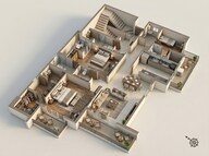 Floor plan of 3 BHK 1636 Sq. Ft. Apartment in Godrej Solitaire, Noida