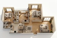 Floor plan of 2 BHK 627 Sq. Ft. Apartment in Shapoorji Pallonji The Canvas Residences, Mumbai