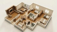 Floor plan of 2 BHK 839 Sq. Ft. Apartment in Bonito at Brigade Xanadu, Chennai