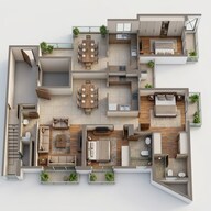 Floor plan of 2 BHK 1375 Sq. Ft. Apartment in Shalimar One World Belvedere Court 3, Lucknow