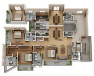 Floor plan of 3 BHK 2070 Sq. Ft. Apartment in Shalimar One World Belvedere Court 3, Lucknow