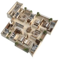Floor plan of 4 BHK 3220 Sq. Ft. Apartment in Shalimar One World Belvedere Court 3, Lucknow