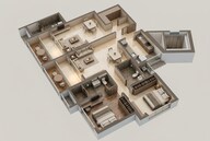Floor plan of 2 BHK 666 Sq. Ft. Apartment in Runwal The Sanctuary, Mumbai