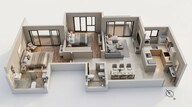 Floor plan of 2 BHK 664 Sq. Ft. Apartment in Godrej The Highlands, Navi Mumbai