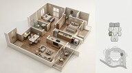 Floor plan of 2 BHK 657 Sq. Ft. Apartment in Godrej The Highlands, Navi Mumbai