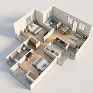 Floor plan of 2 BHK 1010 Sq. Ft. Apartment in Rudra Sangam, Allahabad