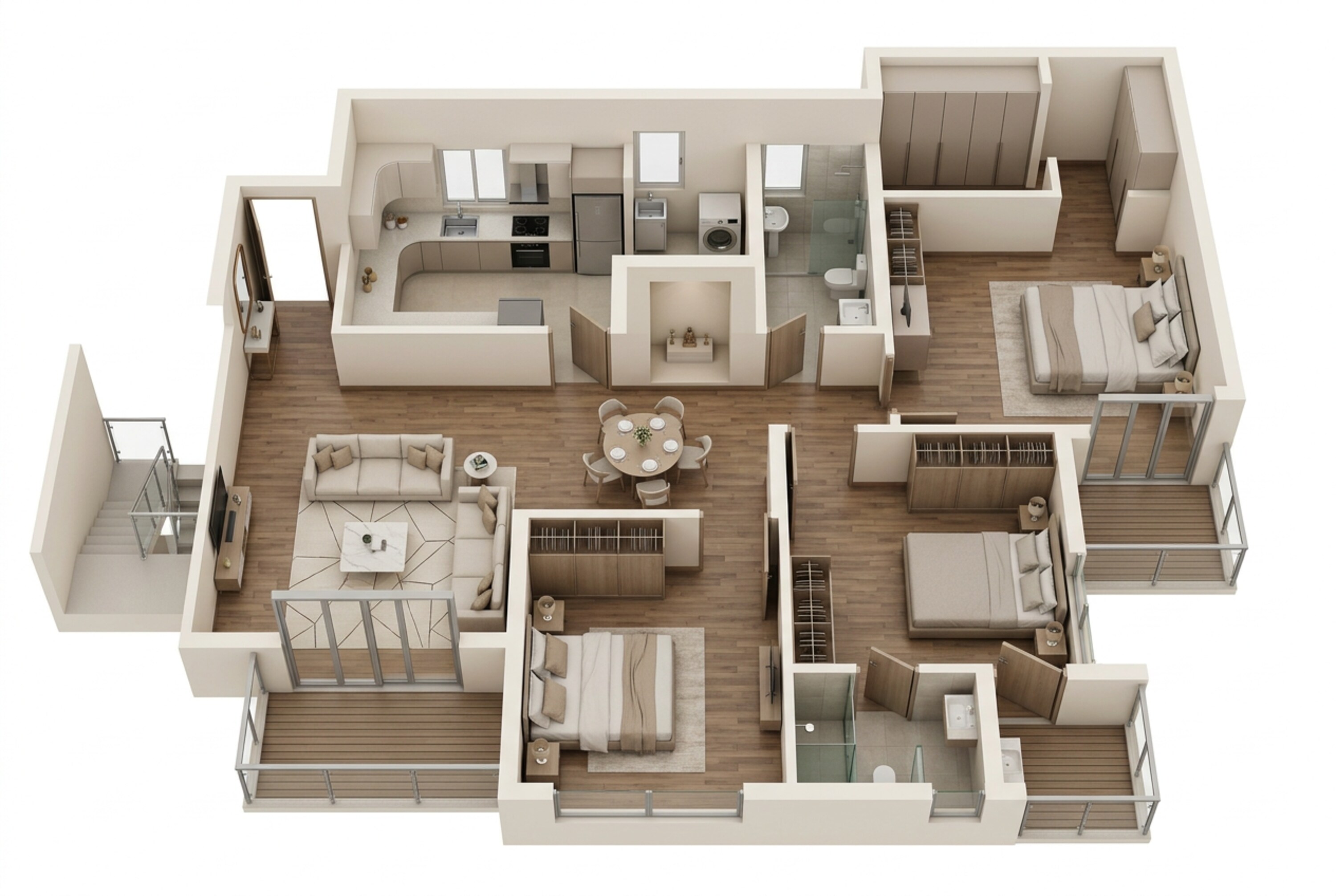 Floor plan of 3 BHK 1689 Sq. Ft. Apartment in Hero Homes Gurgaon, Gurgaon