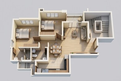 Floor plan of 3 BHK 1240 Sq. Ft. Apartment in Embassy Edge, Bangalore