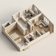 Floor plan of 1 BHK 428 Sq. Ft. Apartment in Godrej Upavan, Thane