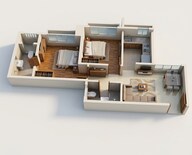 Floor plan of 2 BHK 475 Sq. Ft. Apartment in Runwal Avenue Wing J, Mumbai