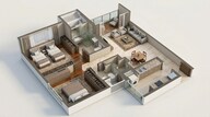 Floor plan of 2 BHK 643 Sq. Ft. Apartment in Runwal The Sanctuary Tower 4, Mumbai