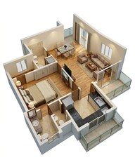 Floor plan of 1 BHK 391 Sq. Ft. Apartment in Chandak 34 Park Estate D Wing, Mumbai