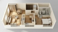 Floor plan of 1 BHK 403 Sq. Ft. Apartment in Shapoorji Pallonji Aubburn Wing C, Mumbai