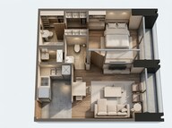 Floor plan of 1 BHK 376 Sq. Ft. Apartment in Transcon Triumph Tower 3, Mumbai