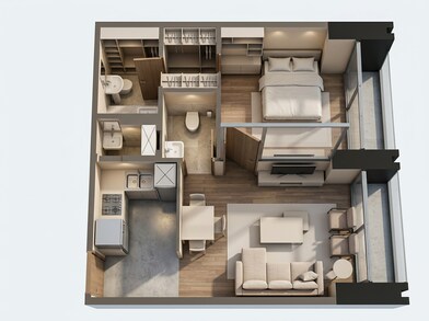 Floor plan of 1 BHK 376 Sq. Ft. Apartment in Transcon Triumph Tower 3, Mumbai