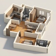 Floor plan of 2 BHK 557 Sq. Ft. Apartment in Transcon Triumph Tower 3, Mumbai