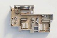 Floor plan of 2 BHK 788 Sq. Ft. Apartment in Piramal Aranya Arav, Mumbai
