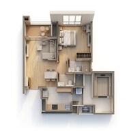 Floor plan of 1 BHK 474 Sq. Ft. Apartment in Mahindra Happinest Tathawade Phase 1, Pune