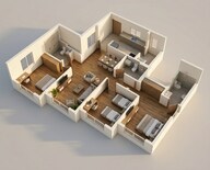 Floor plan of 3 BHK 868 Sq. Ft. Apartment in Kalpataru Park Riviera, Navi Mumbai