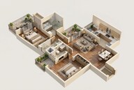 Floor plan of 2 BHK 987 Sq. Ft. Apartment in Godrej Serenity Gurgaon, Gurgaon