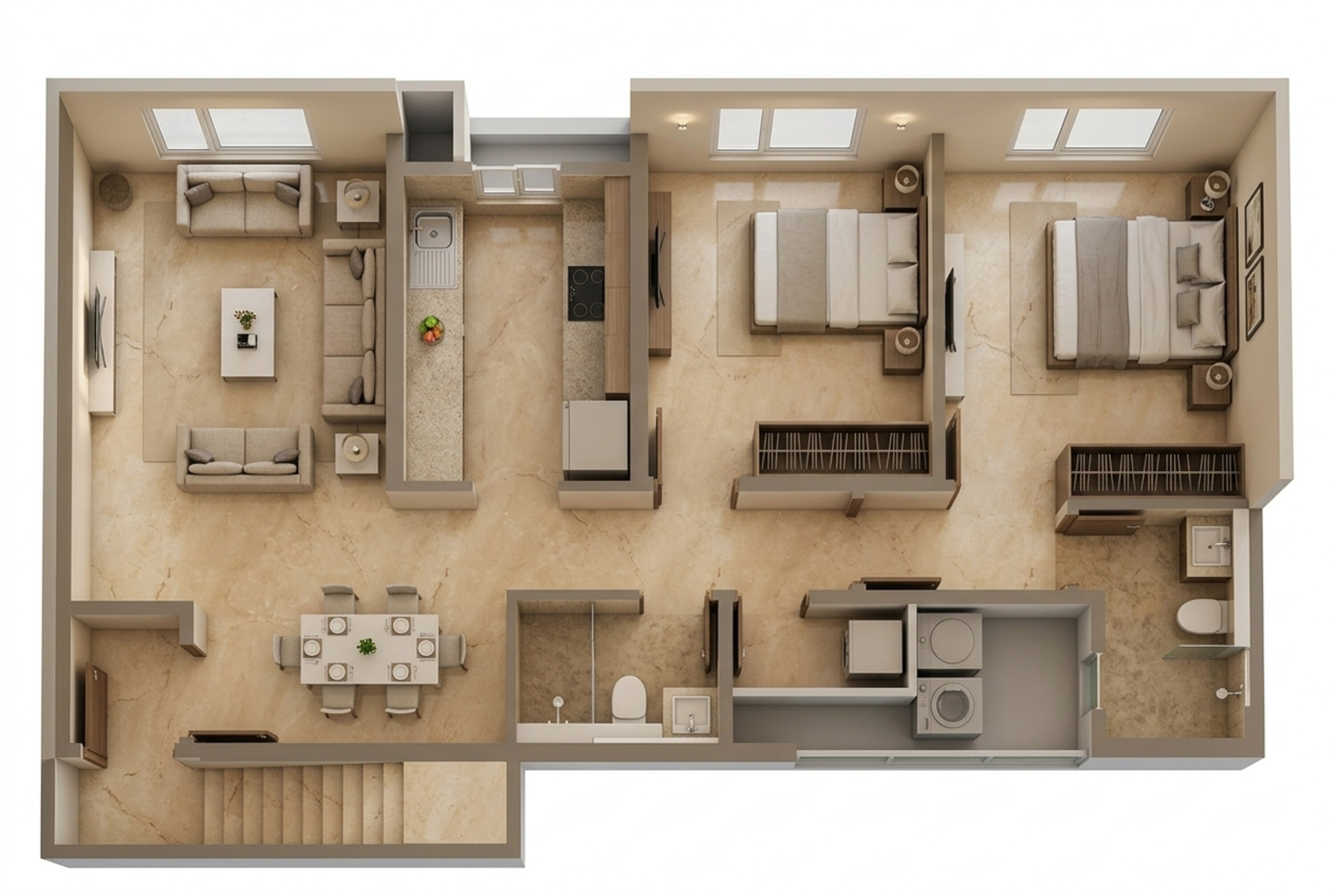 Floor plan of 2 BHK 778 Sq. Ft. Apartment in Mahindra Alcove, Mumbai