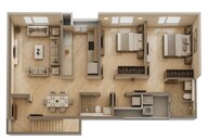 Floor plan of 2 BHK 778 Sq. Ft. Apartment in Mahindra Alcove, Mumbai